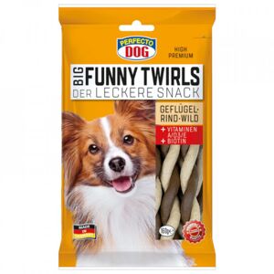 Perfecto Dog Funny Twirls tyčinky s důbežím masem a zvěřinou 160g