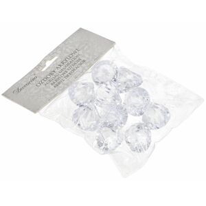 Sada akrylátových broušených diamantů s očkem na zavěšení 10ks