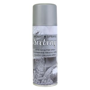 Stříbrná barva/brokát ve speji pro dekorativní účely 250ml